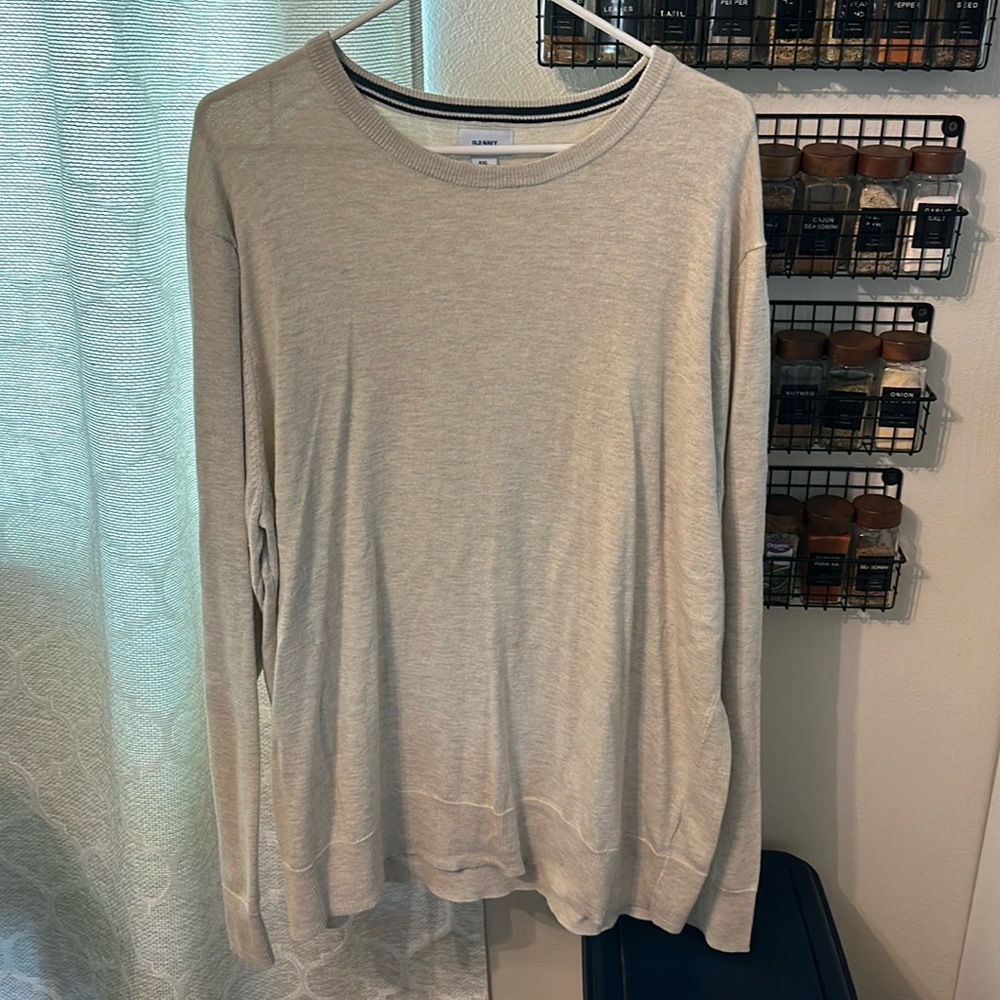 Tan lightweight sweater.